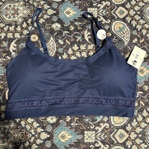 Lucky Brand Navy Stretch Seamless Lounge Bra